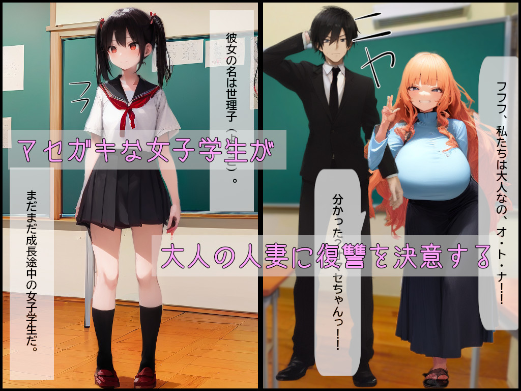 童顔貧乳小生意気な女の子による人妻女体吸収